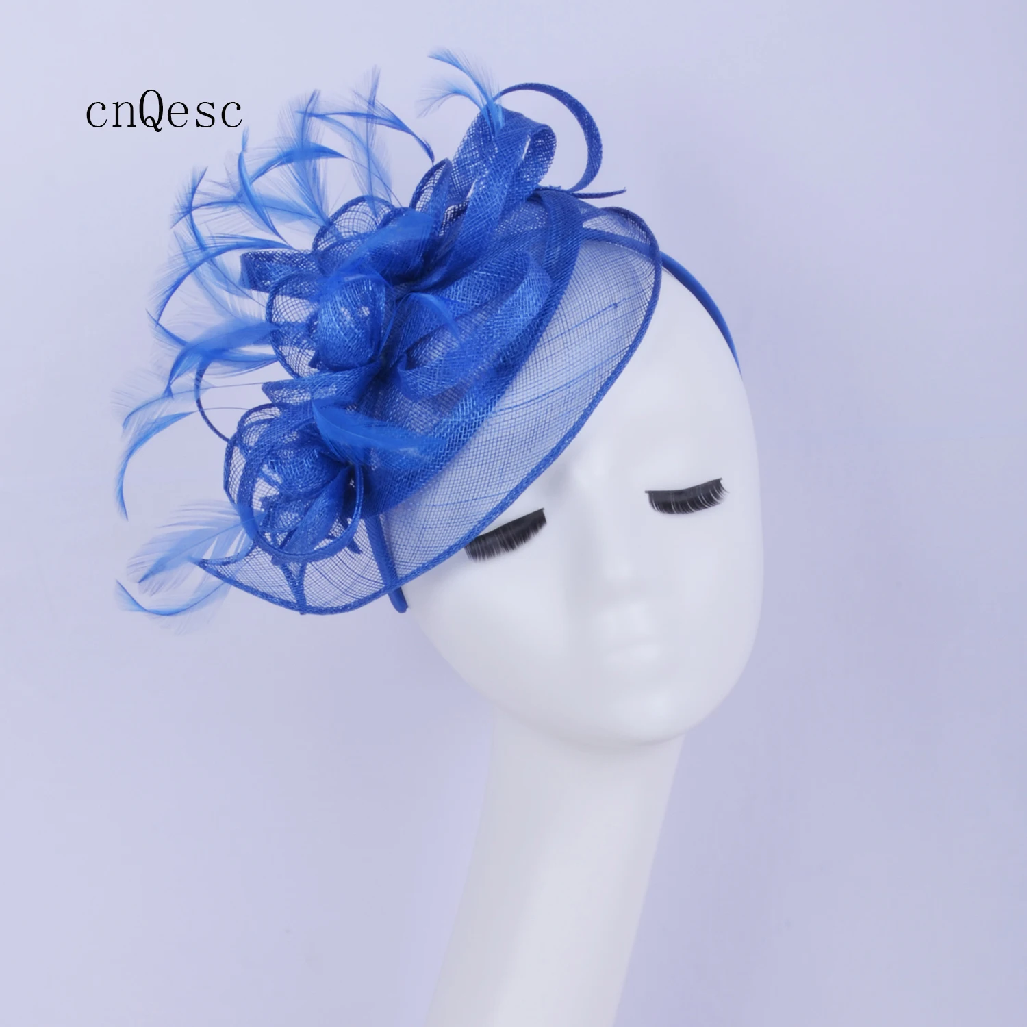 Royal blue fascinator Sinamay hat for 
