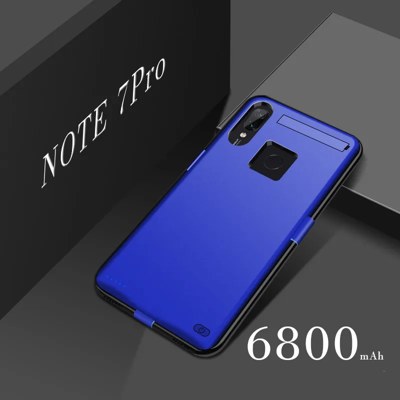 Leioua6800mAh аккумулятор зарядное устройство чехол для Xiaomi Redmi Note7 банк питания крышка батареи тонкий Банк питания чехол для Xiaomi Redmi Note7Pro - Цвет: Blue For Note7 Pro