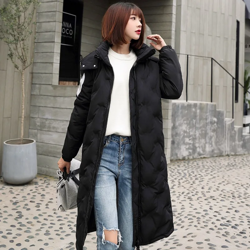 

2019 New Style Mid-length WOMEN'S Cotton Padded Clothing Korean-style Slim Fit Cotton Coat WOMEN'S Coat Hooded down Jacket Coat