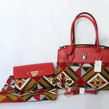 Африканская ткань с 2 шт Женская сумочка Анкара ткань Африканская восковая печать Ткань 6 ярдов хлопок ткань для Пэчворк TN-A2