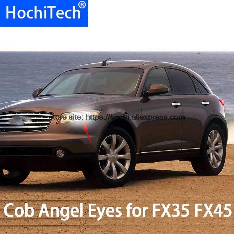 Для INFINITI FX35 FX45 2003-2008 COB Светодиодный дневной светильник Белый Halo Cob Led Angel Eyes Ring Error