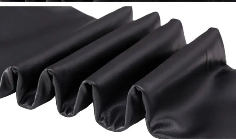 SALSPOR 5XL размера плюс женские зимние вельветовые брюки Femme черные теплые кожаные девять брюки женские сексуальные с высокой талией тонкие PU Леггинсы