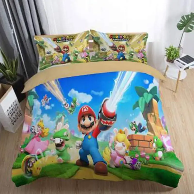 Красный 3 шт. 3D мультфильм Постельное белье 140x210 см/180x210c/172x218 см/135x200 см/200x229 см Удобная Лоскутная наволочка Постельное белье s - Цвет: Красный