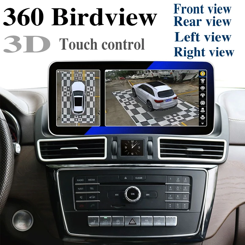 For Mercedes Benz GL GLE GLS W166 X166 NTG 360 Birdview Navi Car Radio Stereo Audio Navigation GPS CarPlay Android 12.3 Screen