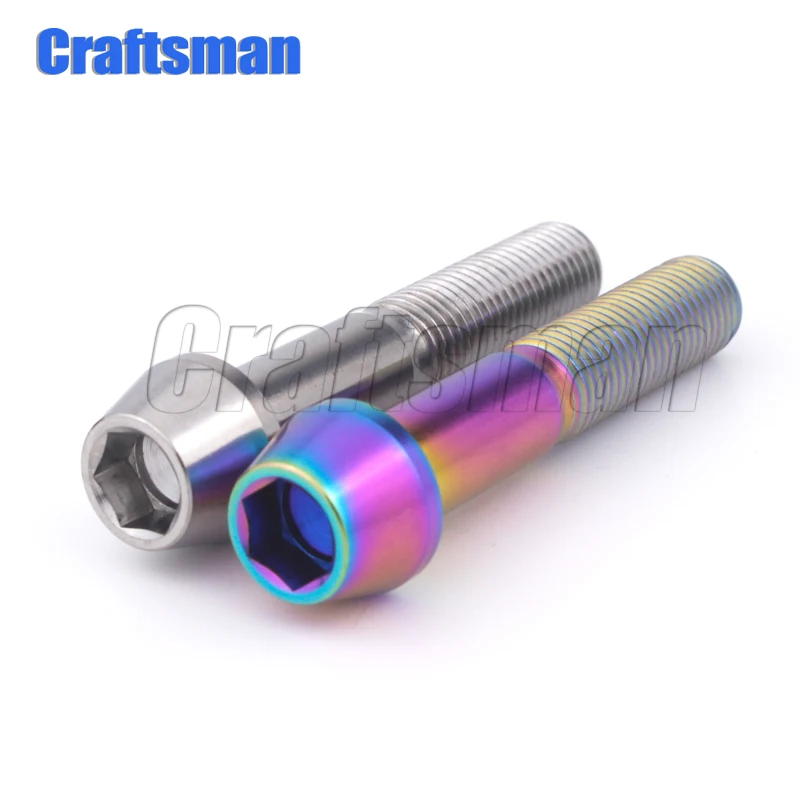 4 шт. M10x60mm M10X55mm P1.25 конусности головки Титан Ti для поездок на мотоцикле Ducati