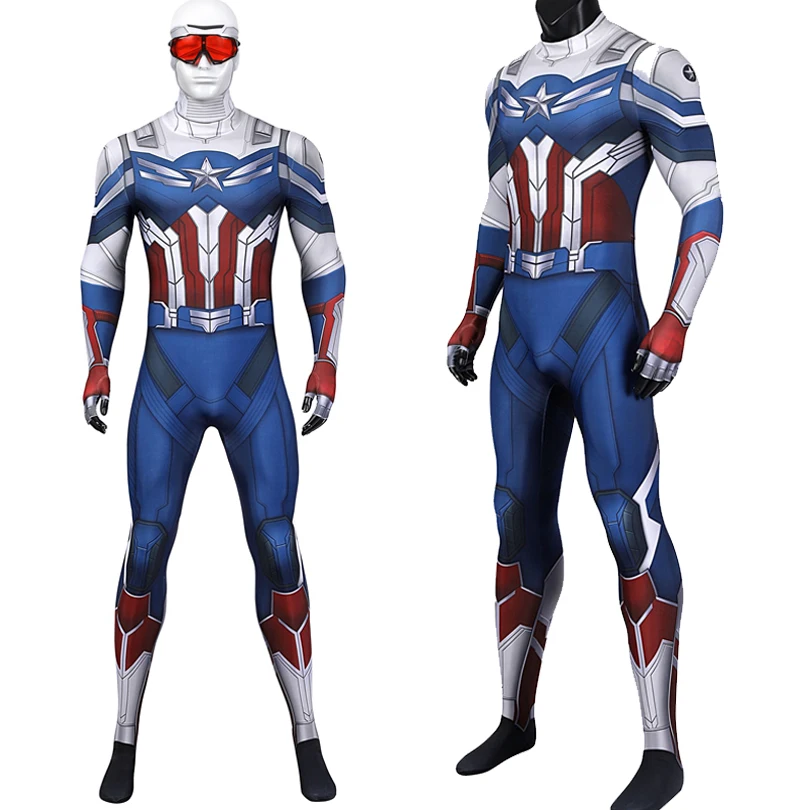 

Falcon And Winter Soldier Cosplay Outfit Halloween Costume with Mask Glasses