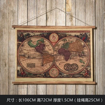 

Large Retro Navigation Map Linen Cloth Painting Scrolls Poster Mural Paintings Banners Hanging Art Office Loft Ornament Wall