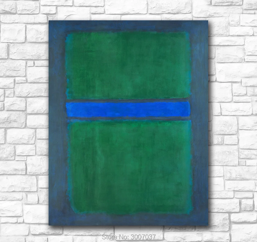 Настенные картины для гостиной абстрактная Марка Rothko Untitled 1957 Холст Картина Искусство Современная без рамки зеленая и синяя масляная