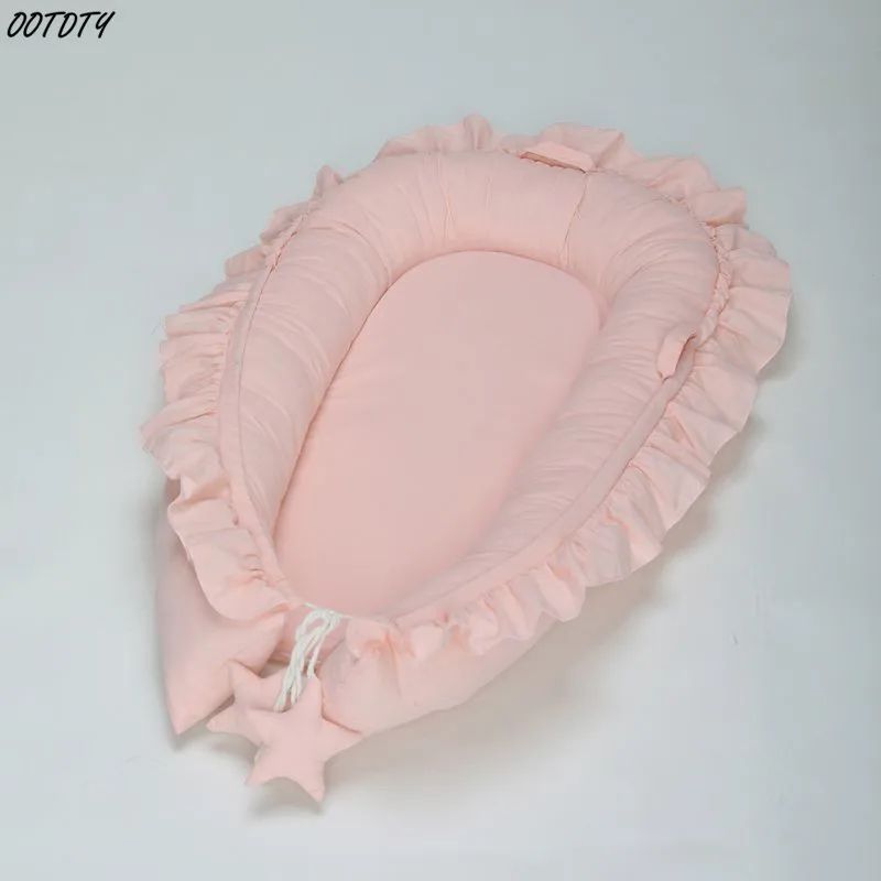 Soft Breathable Cotton Baby Nest Bed Portable Washable Infants Travel Crib Babynest for Newborns Boys Girls Sleeping Gifts