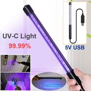 

LED UV-C Light Mini UV Sterilizer Light Without Chemicals 3W handhold USB Protable for Hotel Wardrobe Toilet Car Area Q30