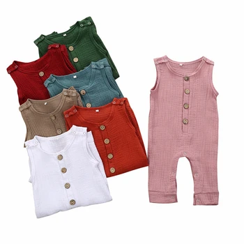 

Newborn Baby Girls and Boys Romper Sleeveless Rib Kids Cotton Jumpsuit Clothes Outfits Summer Onesie Children Clothing