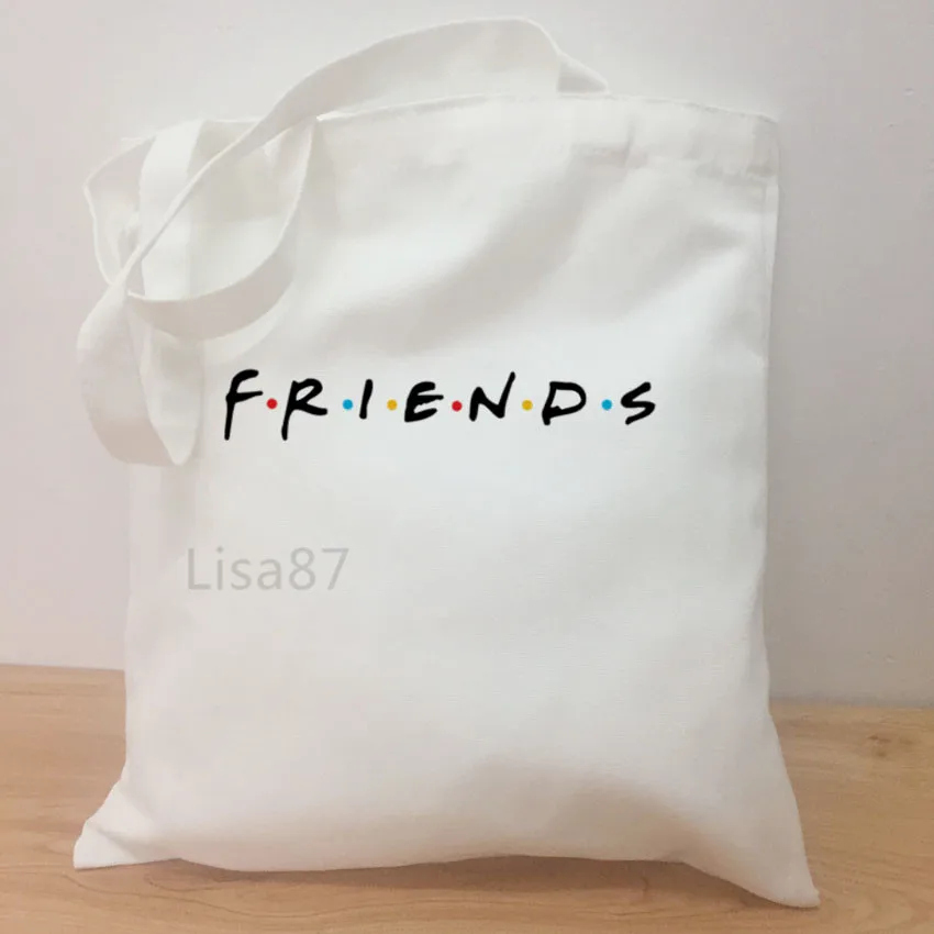 Casual shoulder large capacity simple shopping bag Friends TV Fans girls hand bag women simple package bag Tote Bag - Цвет: C1
