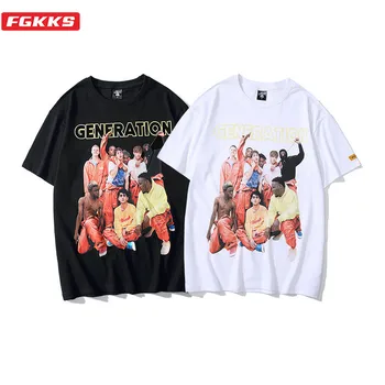 

FGKKS Summer Men Printing T-Shirts Tops Fashion Brand Men's O-Neck Casual T Shirt High Street Comfortable Tee Shirt Male