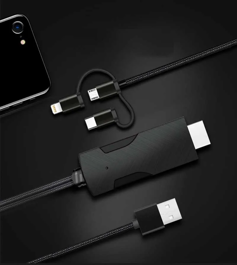Для iPad 4K HDMI кабель тот же экранный преобразователь Micro USB/type C к Hdmi 4K адаптер высокой четкости кабели для iphone Xr Android
