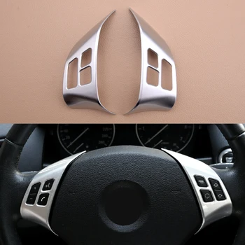 

Pair Silver Car Steering Wheel Button Frame Cover Trim Sticker Fit for BMW 3 series E90 E84 2010 2011 2012 2013