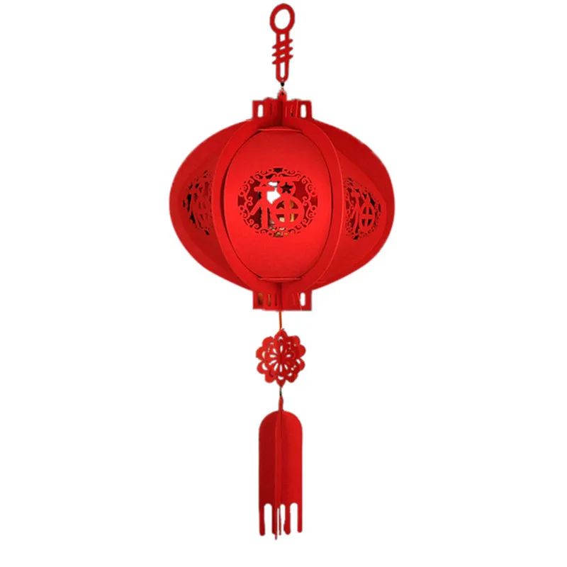 Lantern pendant Decorative Non-Woven Lamp Three-Dimensional Blessing Lanterns Chinese New Year decoration #4D30 (5)