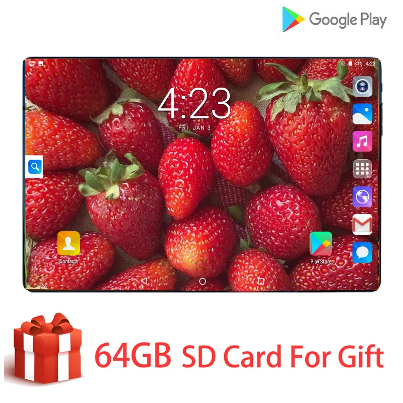 10-дюймовый планшетный ПК с системой андроида и 9,0 MTK Octa Core 6 ГБ Оперативная память 128 Гб Встроенная память 8MP двойной Камера 4 аппарат не привязан к оператору сотовой связи WI-FI Планшеты 10,1 с бесплатными подарками