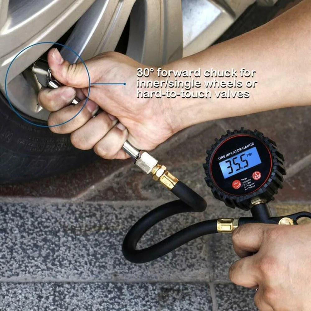 3-200PSI Авто Цифровой шин Надувное давление инструменты воздуха двойной головкой грузовик тестер пневматические колеса шины запчасти Калибр