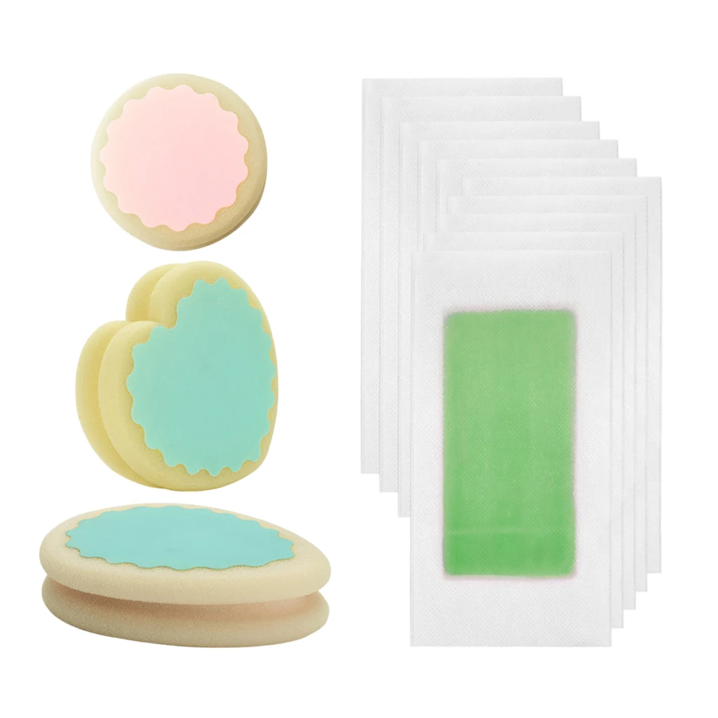 13pcs Depilaton Waxing Strips Arm Legs Bikini Hair Removal Sponge Pad Set