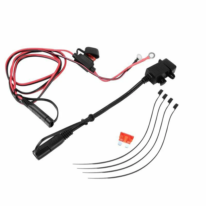 1pc 12-24V Wasserdicht Motorrad Dual USB Ladegerät Kit SAE zu USB Adapter Kabel  120cm Kabel inline-Sicherung Für Handy Tablet GPS - AliExpress