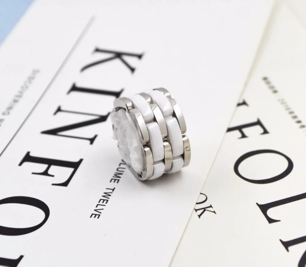Известный бренд имитация реплики мягкие керамические кольца для мужчин и женщин пары нержавеющая сталь черный белый керамика s обручальное кольцо