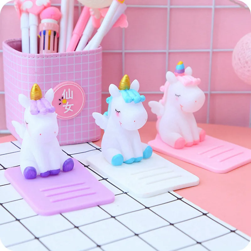  Universal Telefon Halter Nette Cartoon Einhorn Handy Halterung Ständer Tabletten Desktop Halter für