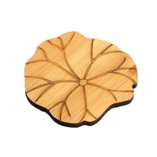 Кухня кунг-фу чай винтажные настольные чашки коврик ручной работы теплоизоляция дома натуральное бамбуковое украшение салфетка под тарелку с лиственным рисунком круглый