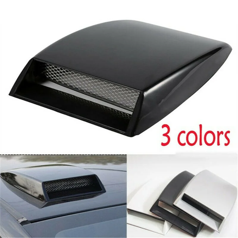 

3 color car styling Universal Decorative Air Flow Intake Scoop Turbo Bonnet Vent Cover Hood Silver/white/black car styling