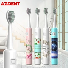 6 режимов интеллектуальная звуковая электрическая зубная щетка USB перезаряжаемая Водонепроницаемая Милая зубная щетка с 2 сменными головками коробка для хранения
