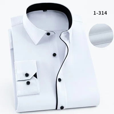 Свободная формальная рубашка мужская с длинным рукавом большого размера 7XL 8XL 9XL 10XL хлопковая рубашка деловая офисная Мужская Повседневная рубашка рубашки черный 140 кг - Цвет: WHITE