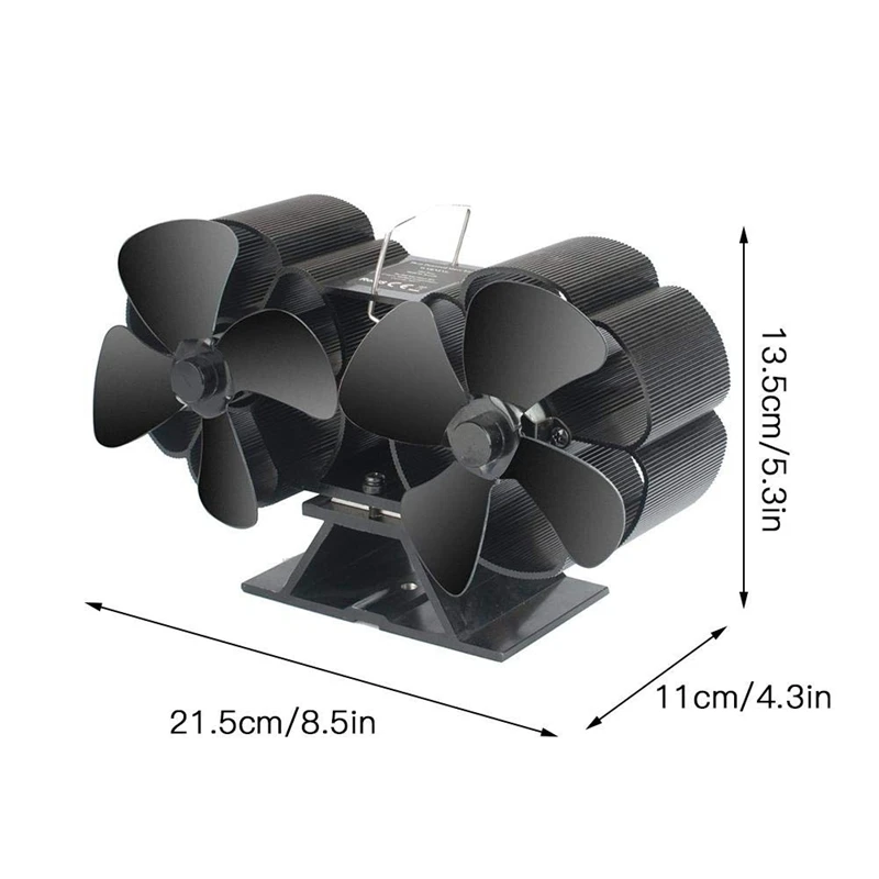 8 лопастей с подогревом, вентилятор для печки, вентиляторы для камина, вентилятор для дровяной печи, двойной мотор для очень маленького пространства