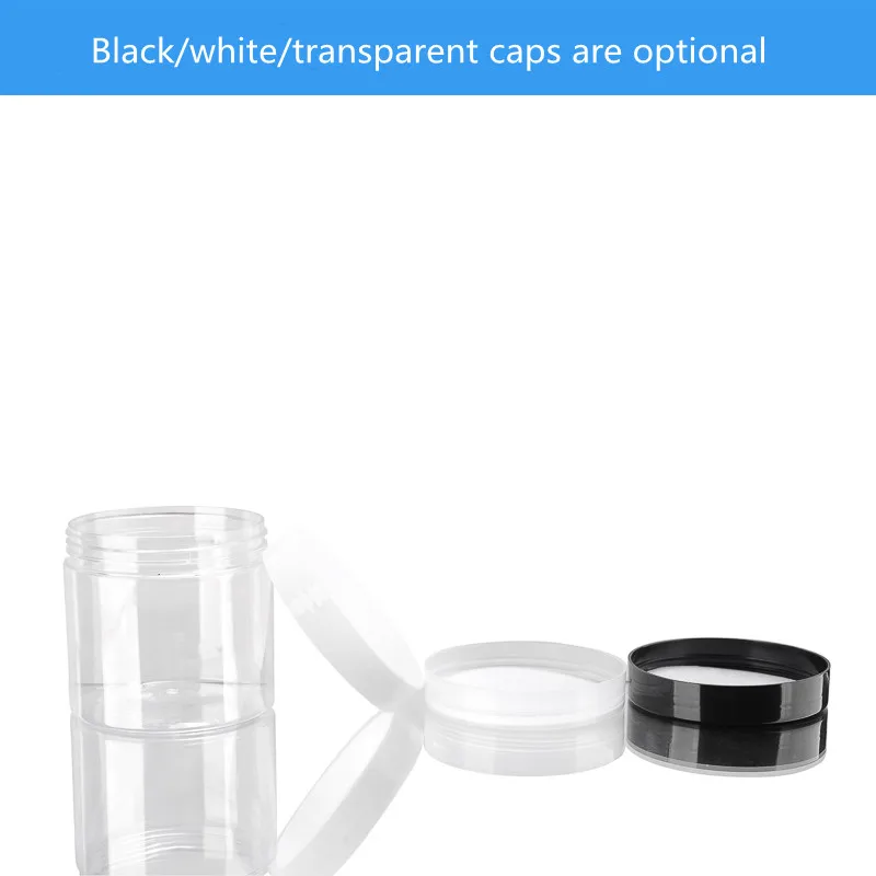 500ml Empty Cream Jar Facial Mask PET Container Bottles Clear Bottle With Plastic lid Makeup Cosmetic Packing Bottles