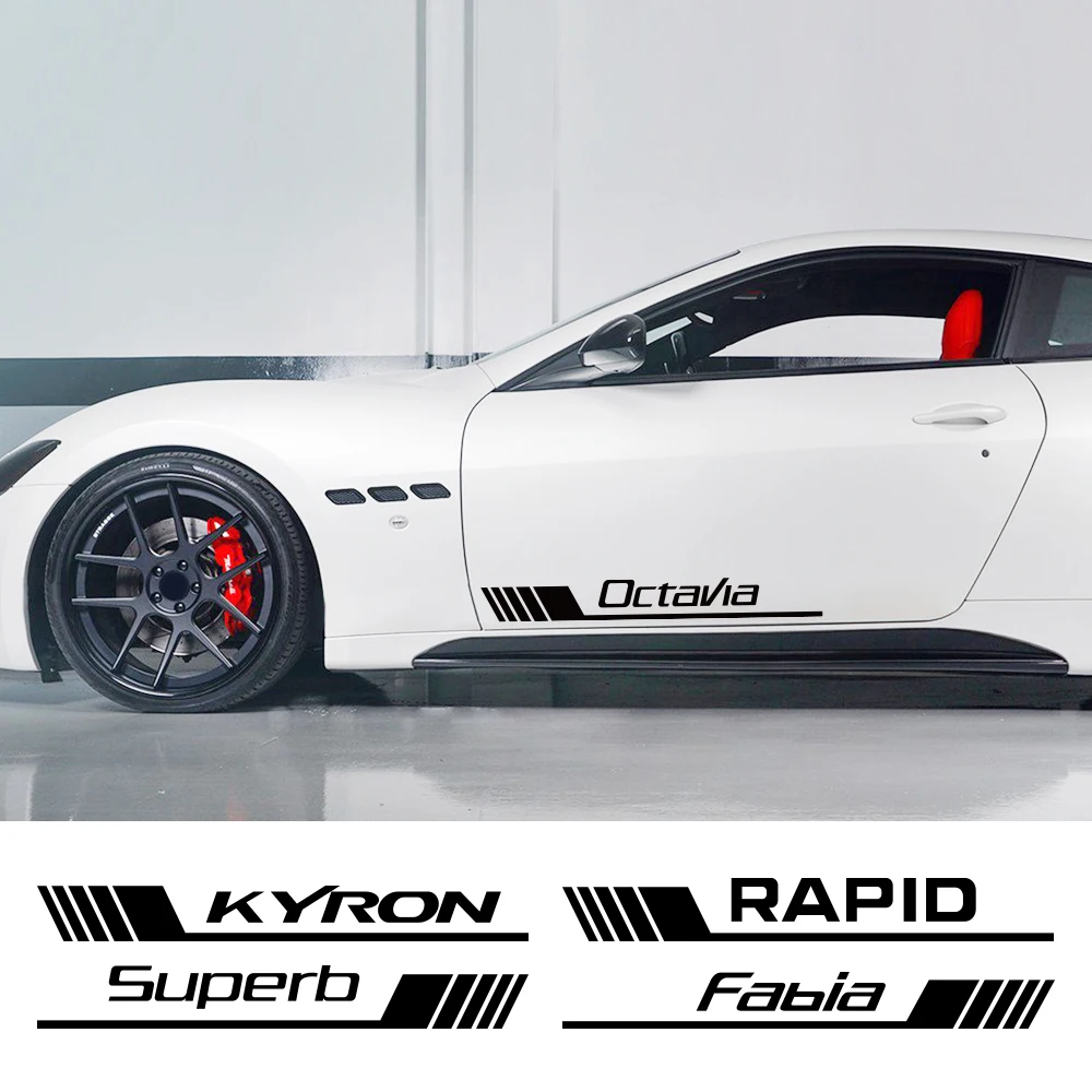 Для Skoda Scala Rapid Kodiaq Octavia Roomster Karoq Fabia Kamiq Superb Citigo боковые наклейки на двери автомобиля декоративные аксессуары