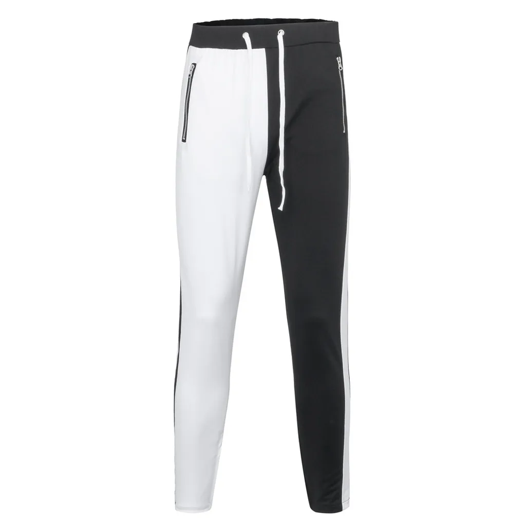 Pants Men New Autumn Winter Casual Sweatpants Colorblock stitching high-elastic Sport cargo pants men hip hop L0919