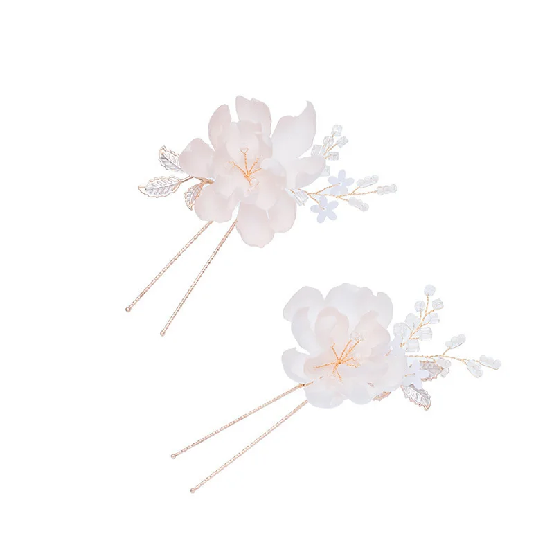 hair pins Великолепный ручной цветок ручной работы Для женщин шпильки аксессуары для волос свадебная прическа украшение - Окраска металла: hair pins