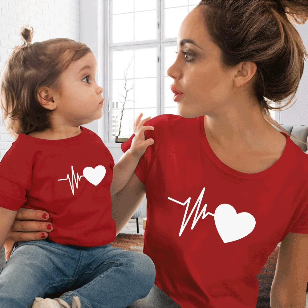 Ropa a juego de aspecto familiar para madre e hija, camiseta para madre hijo, trajes para mujer, ropa mamá y yo|Trajes iguales de familia| - AliExpress