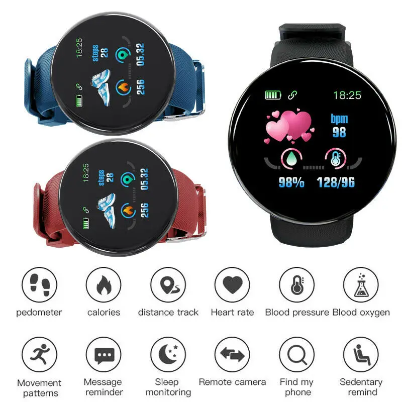 Водонепроницаемые спортивные Смарт-часы кровяное давление монитор сердечного ритма для iOS Android