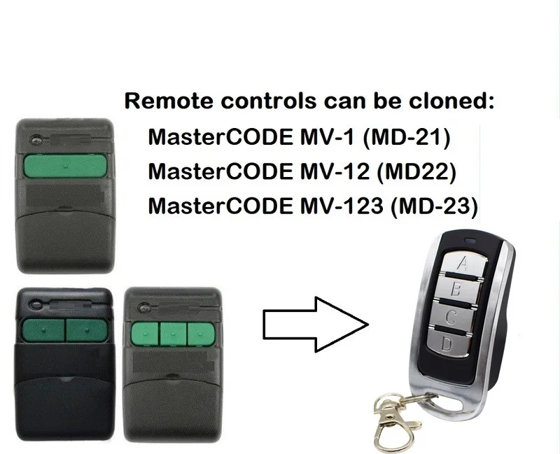 

For Master CODE MV-1(MD-21 )Garage Door Remote Control Duplicator 433.92MHZ duplicator handheld transmitter