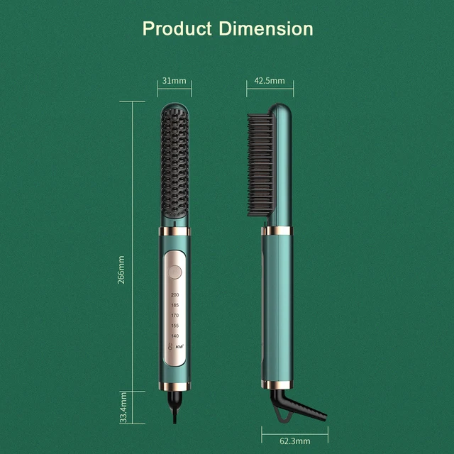 Electric Hair Straightener Hot Comb Brush Negative Ion Heating Hair Straightener Curler Brush Fast Heating Hair Styles Tools 6