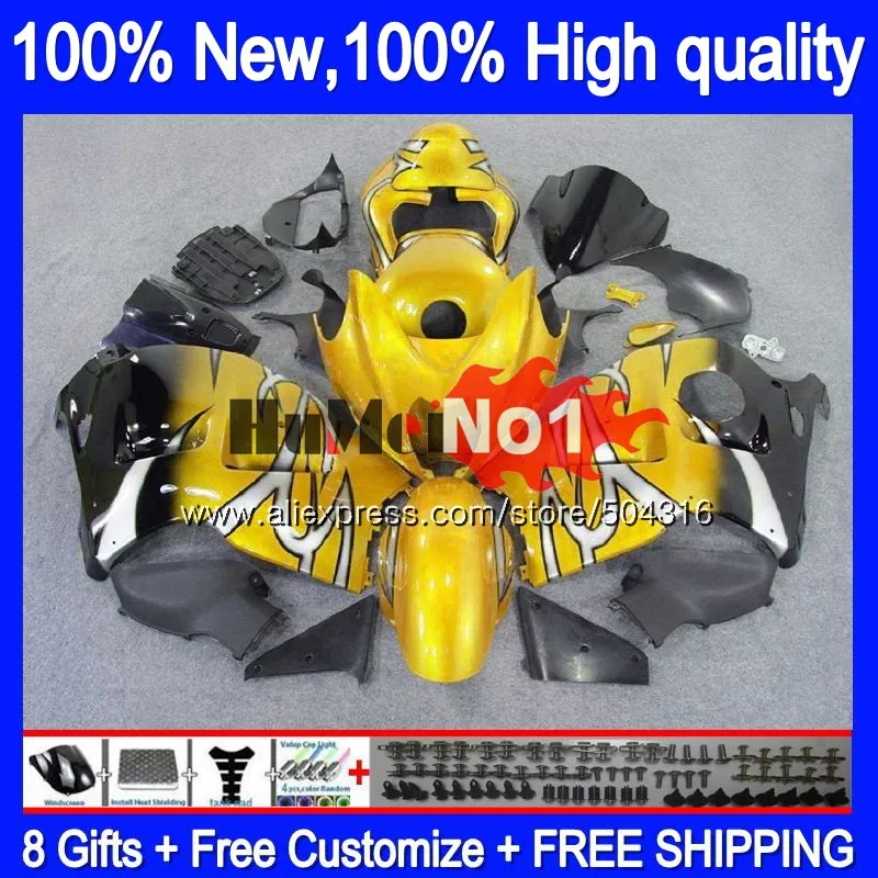 Hayabusa для SUZUKI GSX-R1300 1996 1997 1998 99 00 01 27MC. 90 GSXR 1300 GSXR1300 96 97 98 1999 2000 2001 Обтекатели золотистый и черный - Цвет: No. 1