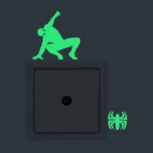 Милый кот собака отпечаток светящиеся наклейки на переключатель спальня домашний декор флуоресцентные наклейки на стену светится в темноте