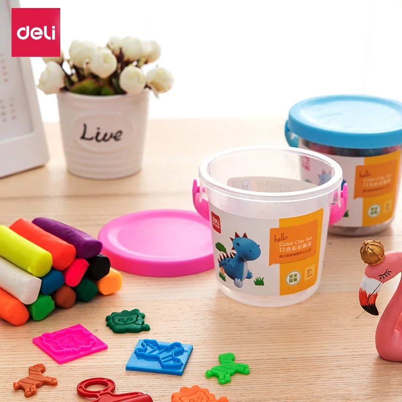 

Deli 7022 Students Colored Clay Set CHILDREN'S Toy Handmade DIY for Making Colored Plasticine Safe Attached Tool