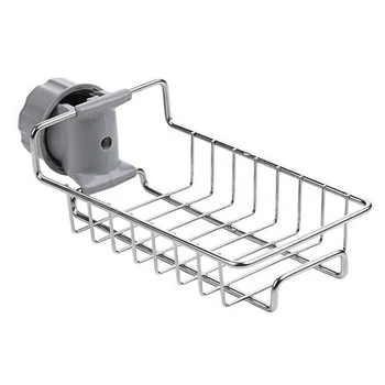 

Stainless Steel Faucet Kitchen Drain Rack Sink Shelf Dishwashing Holder