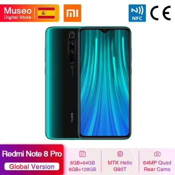 Перейти на Алиэкспресс и купить Глобальная версия Xiaomi Redmi Note 8 Pro 64 Гб/128 ГБ ROM 64 мп Quad Camera MTK Helio G90T смартфон 4500 мАч 18 Вт QC 3,0 UFS 2,1