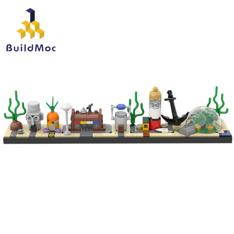 BuildMoc Детский конструктор из мультфильма Губка в стиле франко-Стар | Игрушки и