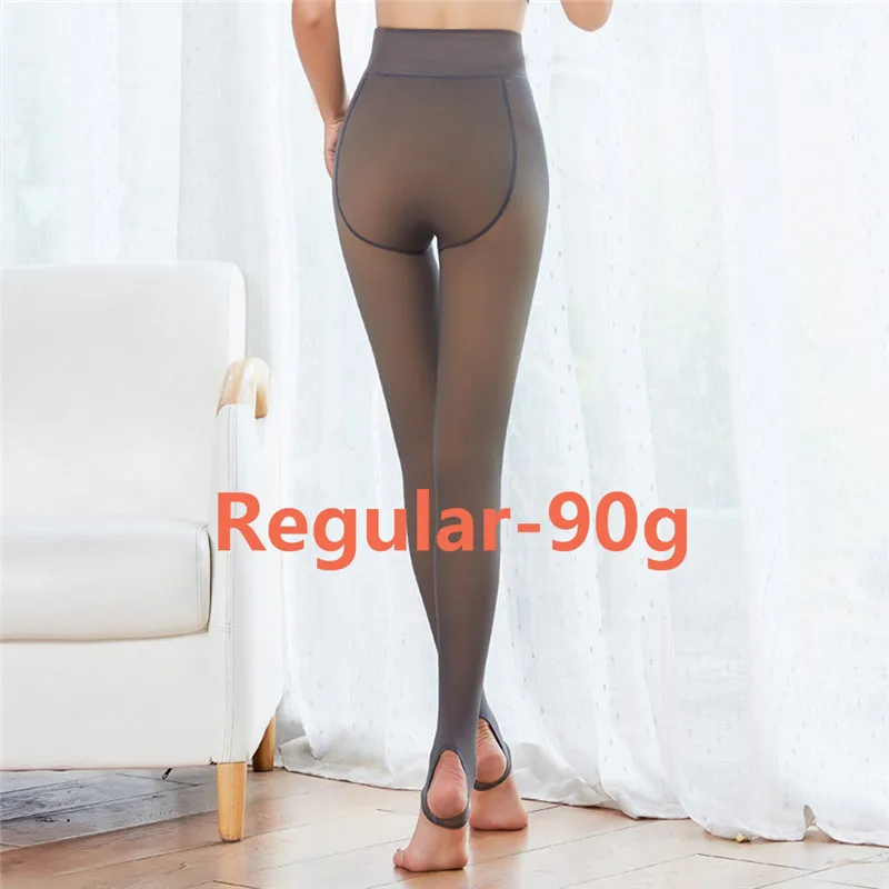 Regular-90g-Black Новинка, плотные тонкие черные чулки, женские трусики, безупречные ноги, теплые флисовые толстые колготки - Цвет: Regular-90g-Black