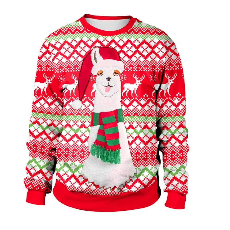

Unisex Men Women Sweater Santa Elf Christmas Sweater Vacation Pullover Tops Funny Sweaters Tops Autumn Winter Clothing