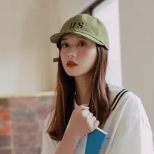 Бейсболка с мягкими полями, женская летняя зеленая Кепка для отдыха, одноцветная Кепка с буквенным принтом, Мужская кепка, регулируемая