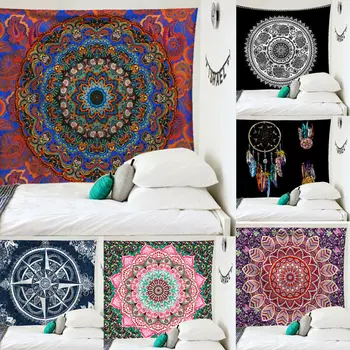

Indian Mandala Wall Hanging TableCloths Hand Dorm Decor Art Tapestry Hippie Bedspread Wall Hanging Beach Towel Blanket