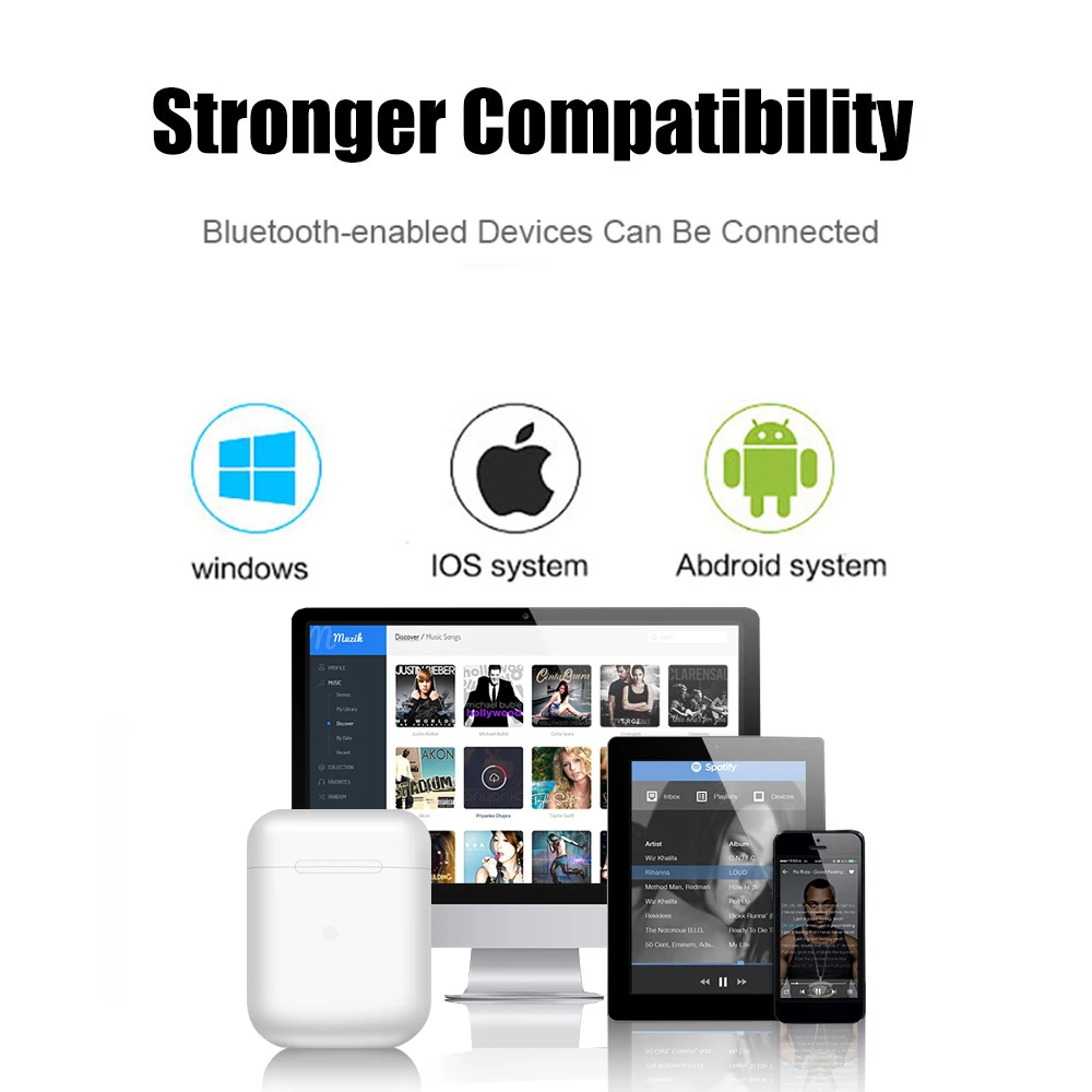 I200 TWS всплывающие Bluetooth наушники 1:1 Реплика беспроводные наушники QI Беспроводная зарядка умный датчик настоящая батарея для Ifans 11